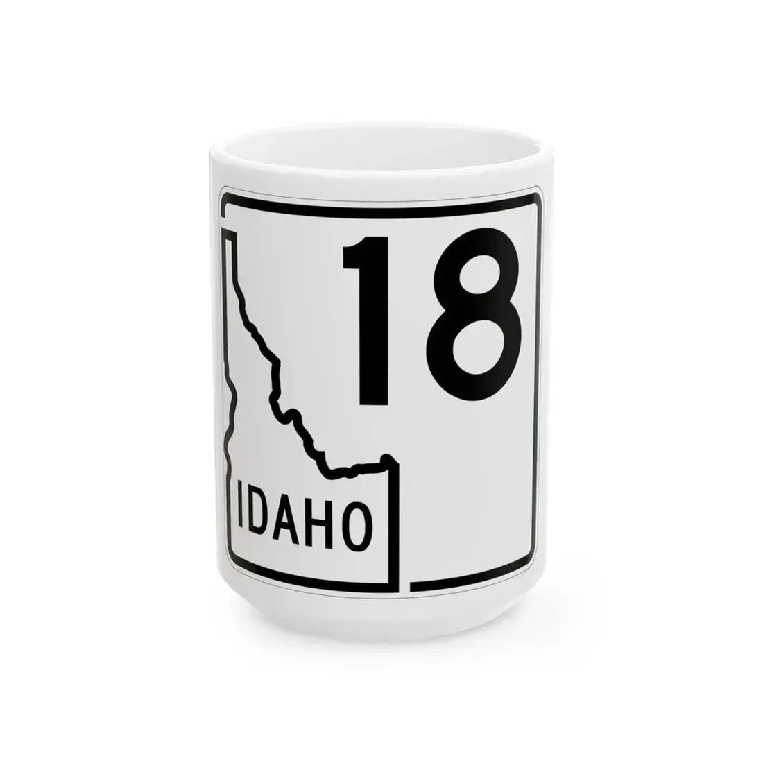 Idaho 18 1955 (Idaho) (Road Sign) White Coffee Mug 15oz - Go Mug Yourself