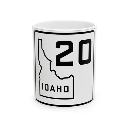 Idaho 20 1930 (Idaho) (Road Sign) White Coffee Mug 11oz - Go Mug Yourself