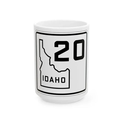 Idaho 20 1930 (Idaho) (Road Sign) White Coffee Mug 15oz - Go Mug Yourself