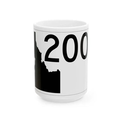 Idaho 200 (Idaho) (Road Sign) White Coffee Mug 15oz - Go Mug Yourself