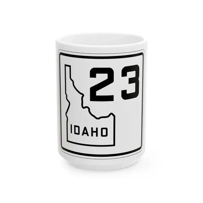 Idaho 23 1930 (Idaho) (Road Sign) White Coffee Mug 15oz - Go Mug Yourself