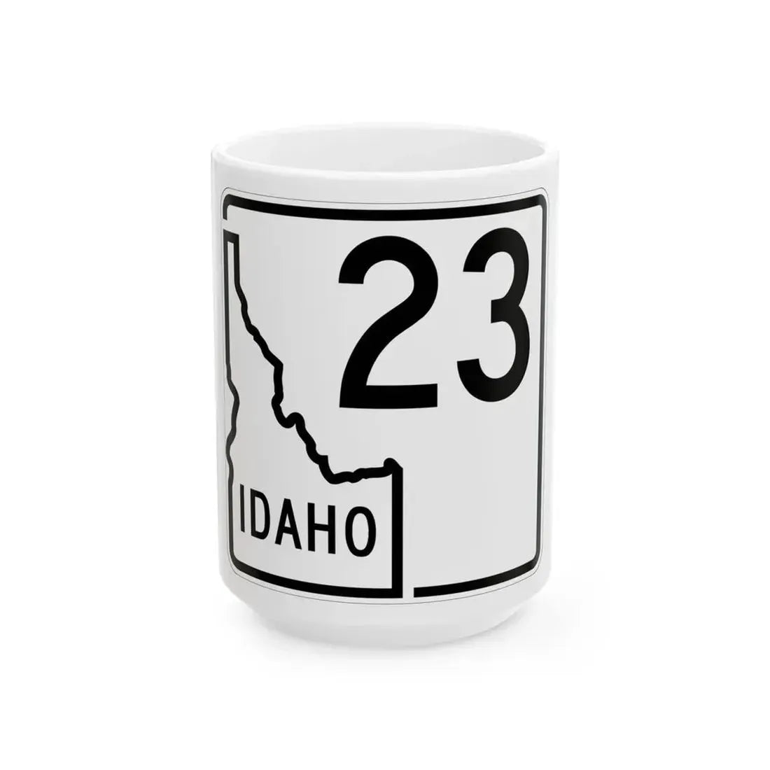 Idaho 23 1955 (Idaho) (Road Sign) White Coffee Mug 15oz - Go Mug Yourself