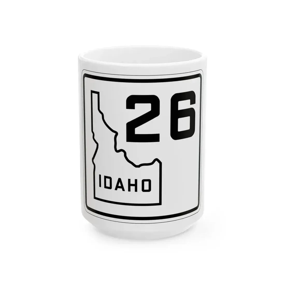 Idaho 26 1930 (Idaho) (Road Sign) White Coffee Mug 15oz - Go Mug Yourself