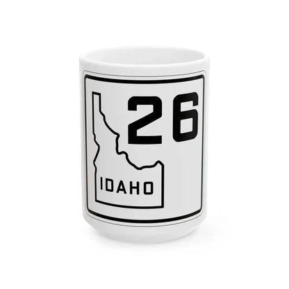Idaho 26 1930 (Idaho) (Road Sign) White Coffee Mug 15oz - Go Mug Yourself