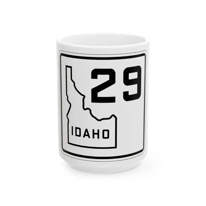 Idaho 29 1930 (Idaho) (Road Sign) White Coffee Mug 15oz - Go Mug Yourself