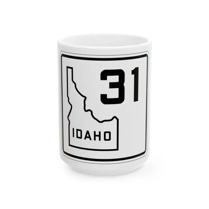 Idaho 31 1930 (Idaho) (Road Sign) White Coffee Mug 15oz - Go Mug Yourself
