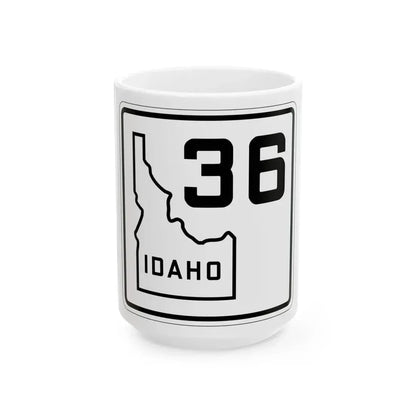 Idaho 36 1930 (Idaho) (Road Sign) White Coffee Mug 15oz - Go Mug Yourself