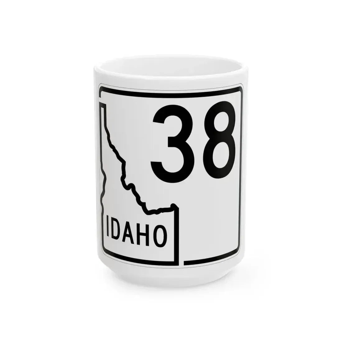 Idaho 38 1955 (Idaho) (Road Sign) White Coffee Mug 15oz - Go Mug Yourself