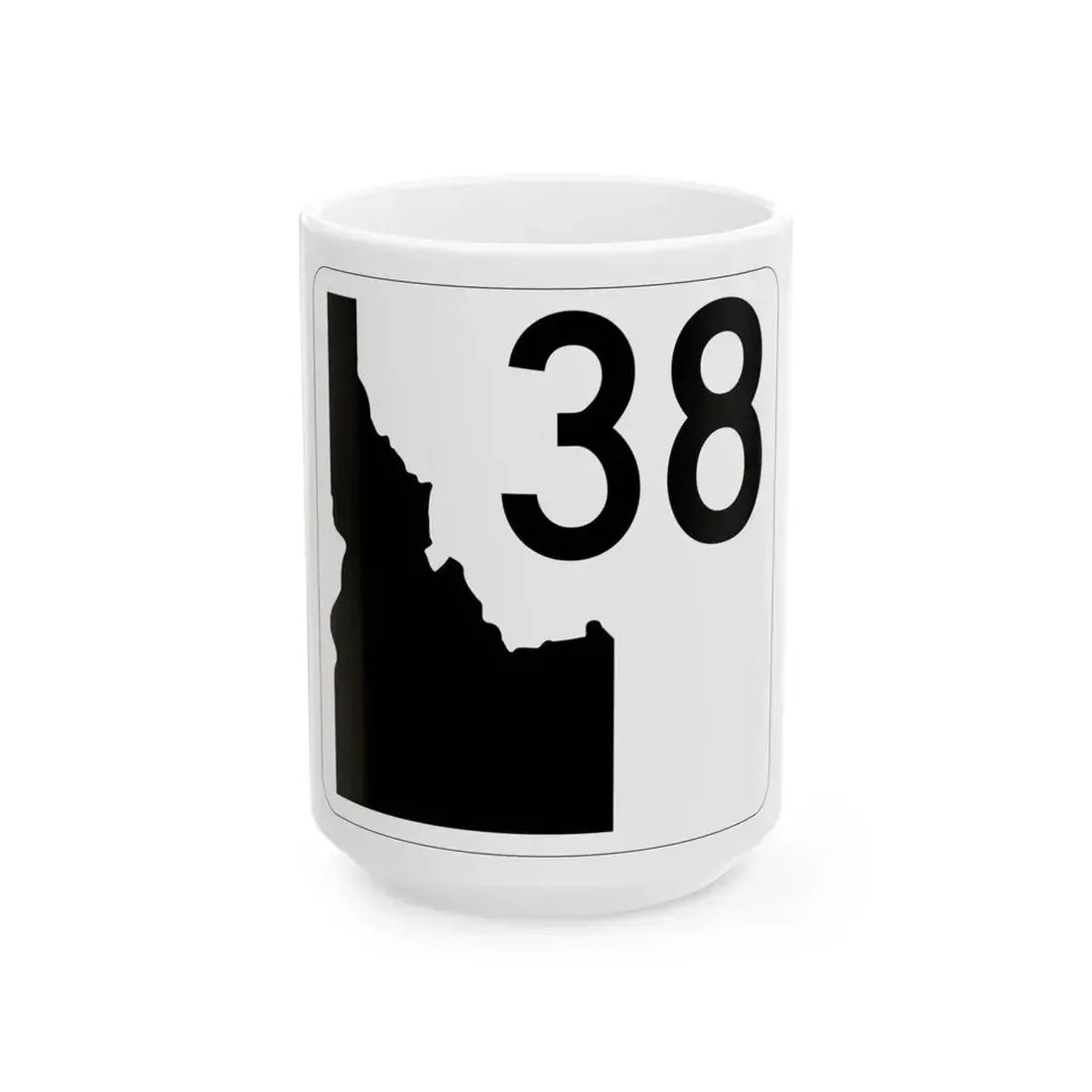 Idaho 38 (Idaho) (Road Sign) White Coffee Mug 15oz - Go Mug Yourself