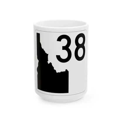 Idaho 38 (Idaho) (Road Sign) White Coffee Mug 15oz - Go Mug Yourself