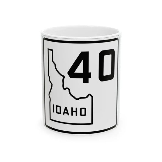 Idaho 40 1930 (Idaho) (Road Sign) White Coffee Mug 11oz - Go Mug Yourself