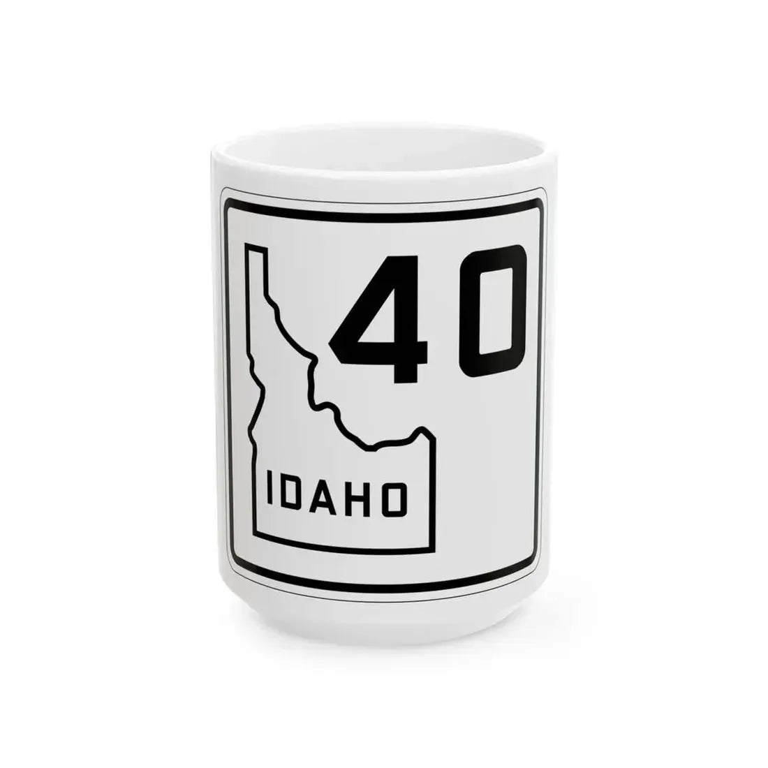 Idaho 40 1930 (Idaho) (Road Sign) White Coffee Mug 15oz - Go Mug Yourself