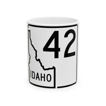 Idaho 42 1955 (Idaho) (Road Sign) White Coffee Mug 11oz - Go Mug Yourself