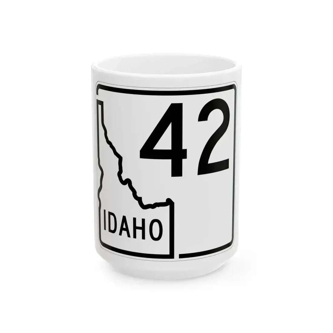 Idaho 42 1955 (Idaho) (Road Sign) White Coffee Mug 15oz - Go Mug Yourself