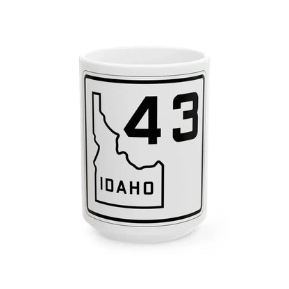 Idaho 43 1930 (Idaho) (Road Sign) White Coffee Mug 15oz - Go Mug Yourself