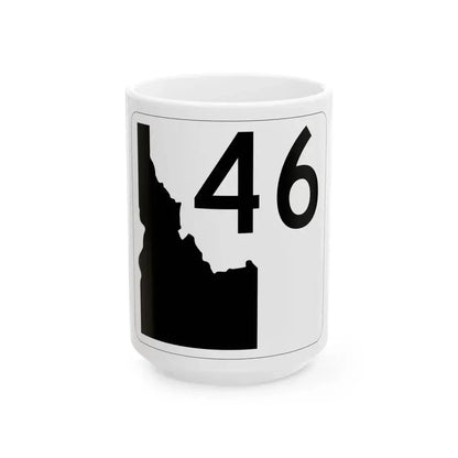 Idaho 46 (Idaho) (Road Sign) White Coffee Mug 15oz - Go Mug Yourself