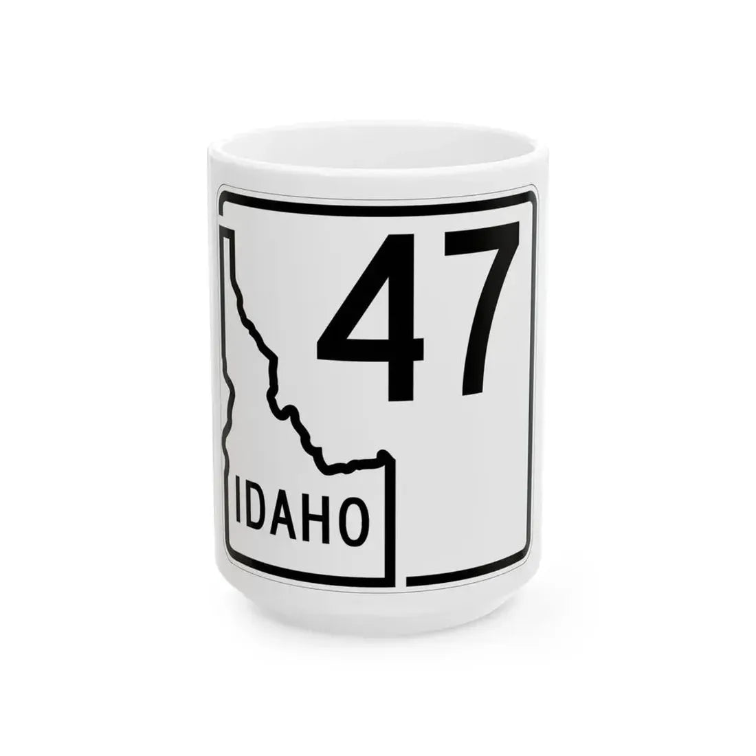 Idaho 47 1955 (Idaho) (Road Sign) White Coffee Mug 15oz - Go Mug Yourself