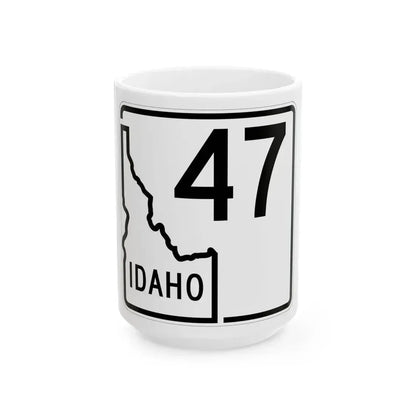 Idaho 47 1955 (Idaho) (Road Sign) White Coffee Mug 15oz - Go Mug Yourself