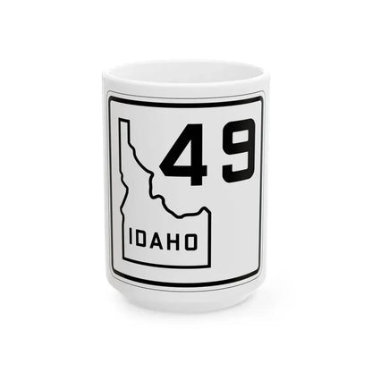 Idaho 49 1930 (Idaho) (Road Sign) White Coffee Mug 15oz - Go Mug Yourself