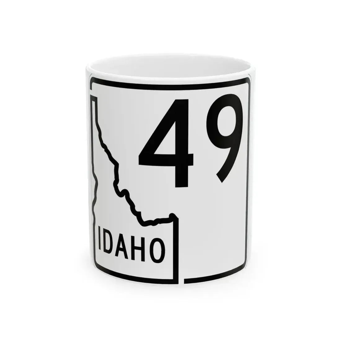 Idaho 49 1955 (Idaho) (Road Sign) White Coffee Mug 11oz - Go Mug Yourself