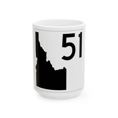 Idaho 51 (Idaho) (Road Sign) White Coffee Mug 15oz - Go Mug Yourself