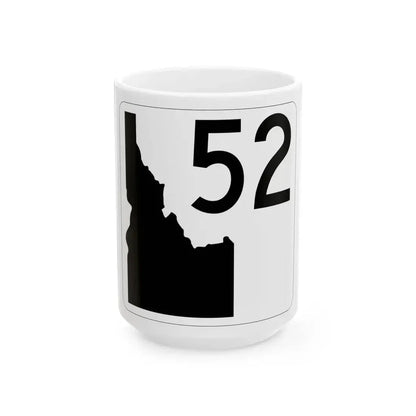 Idaho 52 (Idaho) (Road Sign) White Coffee Mug 15oz - Go Mug Yourself