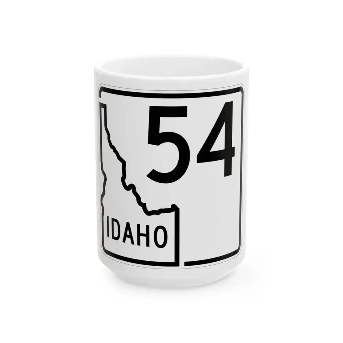 Idaho 54 1955 (Idaho) (Road Sign) White Coffee Mug 15oz - Go Mug Yourself