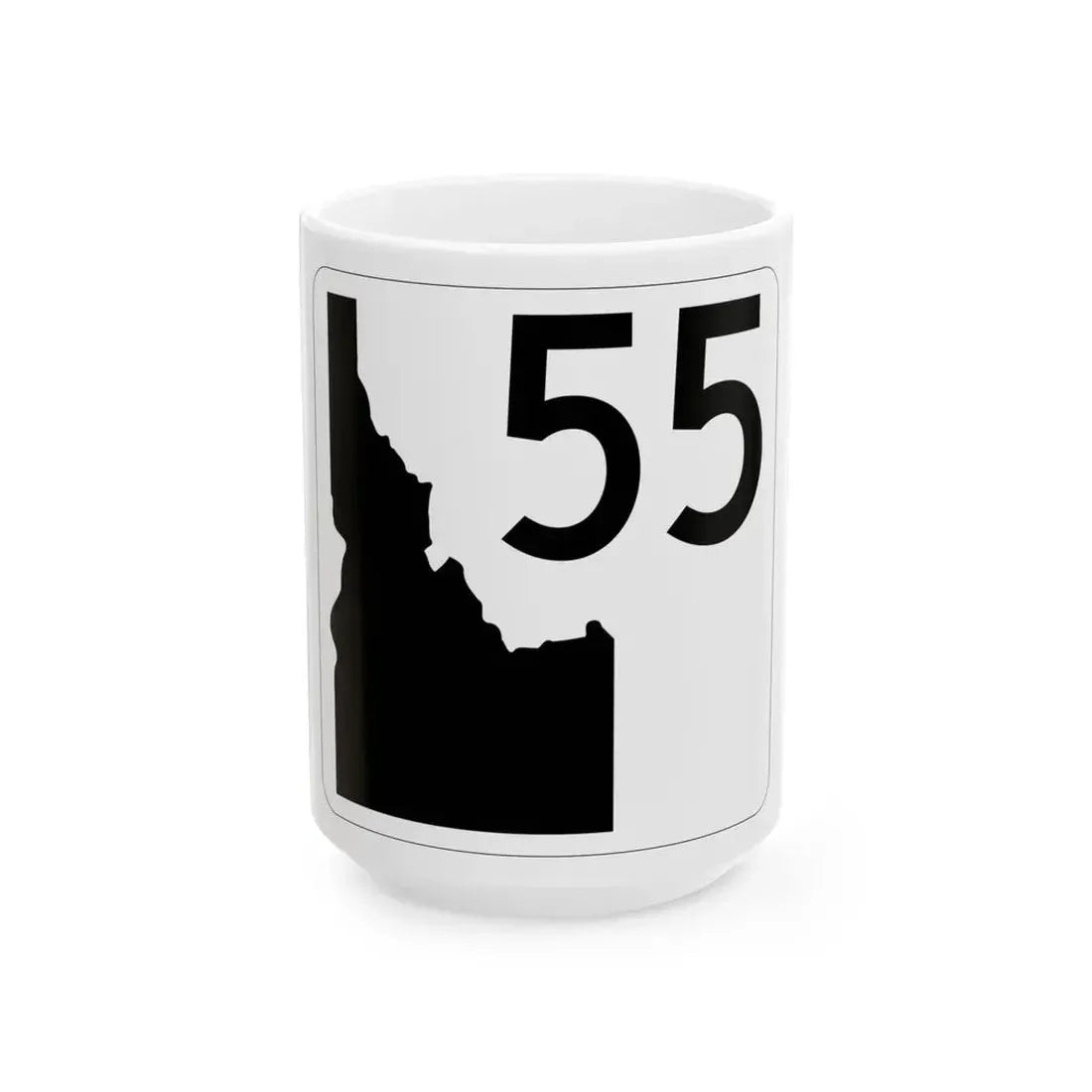 Idaho 55 (Idaho) (Road Sign) White Coffee Mug 15oz - Go Mug Yourself