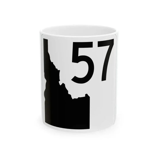 Idaho 57 (Idaho) (Road Sign) White Coffee Mug 11oz - Go Mug Yourself