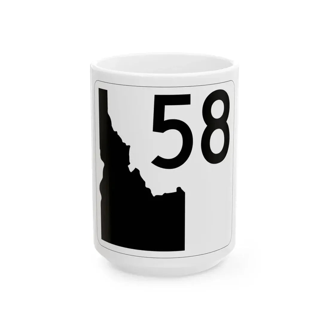 Idaho 58 (Idaho) (Road Sign) White Coffee Mug 15oz - Go Mug Yourself