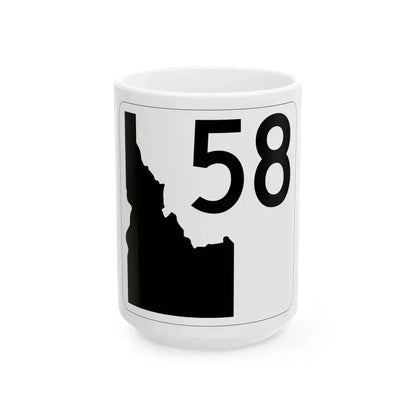 Idaho 58 (Idaho) (Road Sign) White Coffee Mug 15oz - Go Mug Yourself