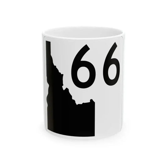 Idaho 66 (Idaho) (Road Sign) White Coffee Mug 11oz - Go Mug Yourself