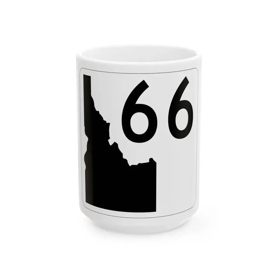 Idaho 66 (Idaho) (Road Sign) White Coffee Mug 15oz - Go Mug Yourself