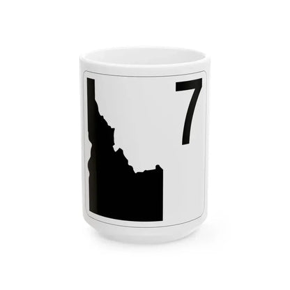 Idaho 7 (Idaho) (Road Sign) White Coffee Mug 15oz - Go Mug Yourself