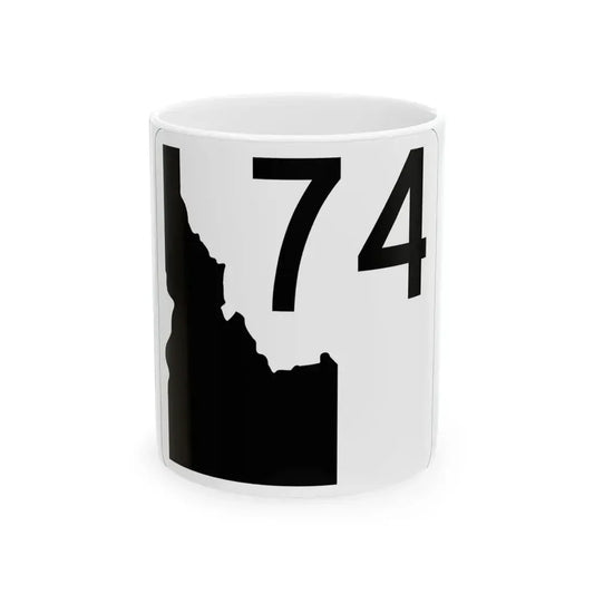 Idaho 74 (Idaho) (Road Sign) White Coffee Mug 11oz - Go Mug Yourself