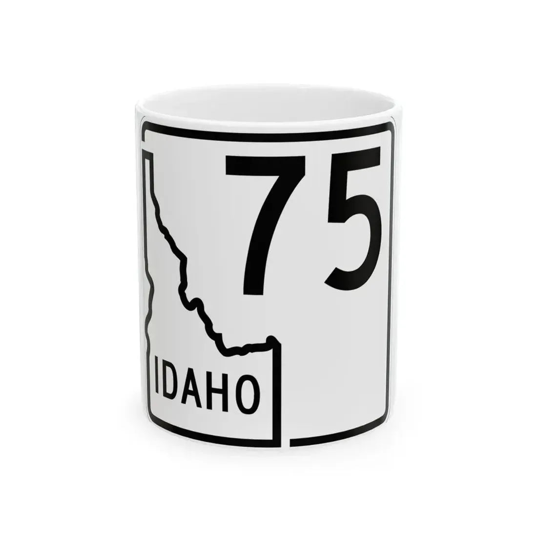 Idaho 75 1955 (Idaho) (Road Sign) White Coffee Mug 11oz - Go Mug Yourself