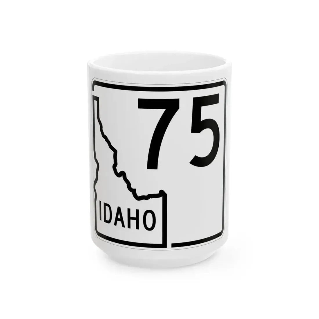 Idaho 75 1955 (Idaho) (Road Sign) White Coffee Mug 15oz - Go Mug Yourself