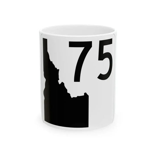 Idaho 75 (Idaho) (Road Sign) White Coffee Mug 11oz - Go Mug Yourself