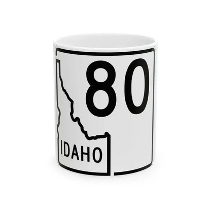 Idaho 80 1955 (Idaho) (Road Sign) White Coffee Mug 11oz - Go Mug Yourself