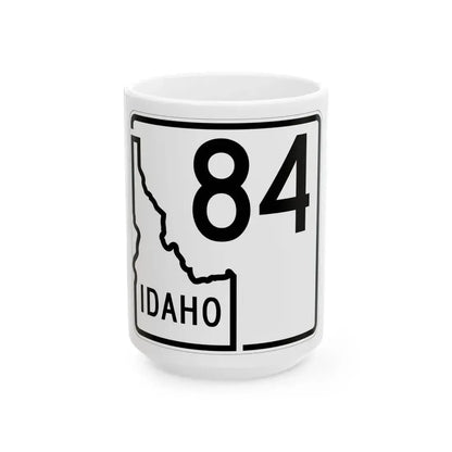 Idaho 84 1955 (Idaho) (Road Sign) White Coffee Mug 15oz - Go Mug Yourself