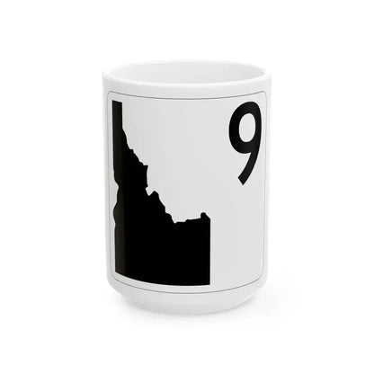 Idaho 9 (Idaho) (Road Sign) White Coffee Mug 15oz - Go Mug Yourself