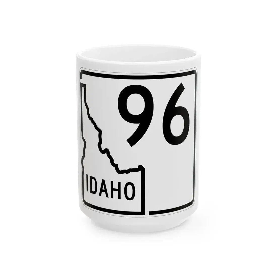 Idaho 96 1955 (Idaho) (Road Sign) White Coffee Mug 15oz - Go Mug Yourself
