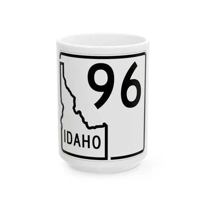 Idaho 96 1955 (Idaho) (Road Sign) White Coffee Mug 15oz - Go Mug Yourself