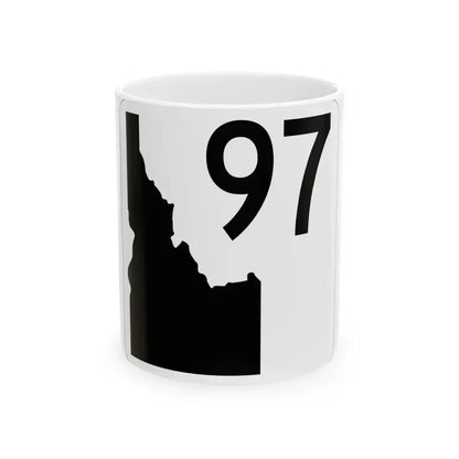Idaho 97 (Idaho) (Road Sign) White Coffee Mug 11oz - Go Mug Yourself
