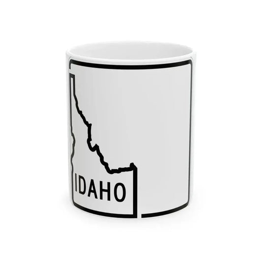 Idaho blank 1955 (Idaho) (Road Sign) White Coffee Mug 11oz - Go Mug Yourself