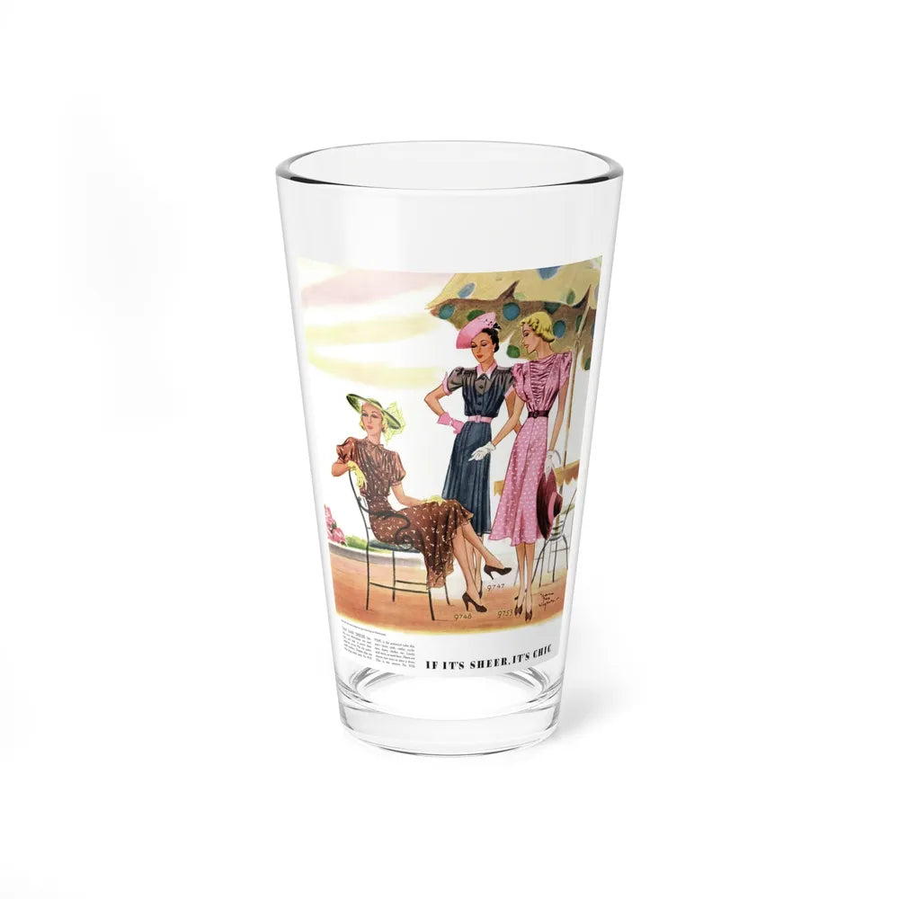 If It's Sheer, It's Chic, McCall's, June 1938 - Pint Glass 16oz-16oz-Go Mug Yourself