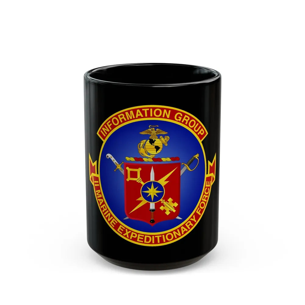 II Marine Expeditionary Force MEF Information Group (USMC) Black Coffee Mug-15oz-Go Mug Yourself