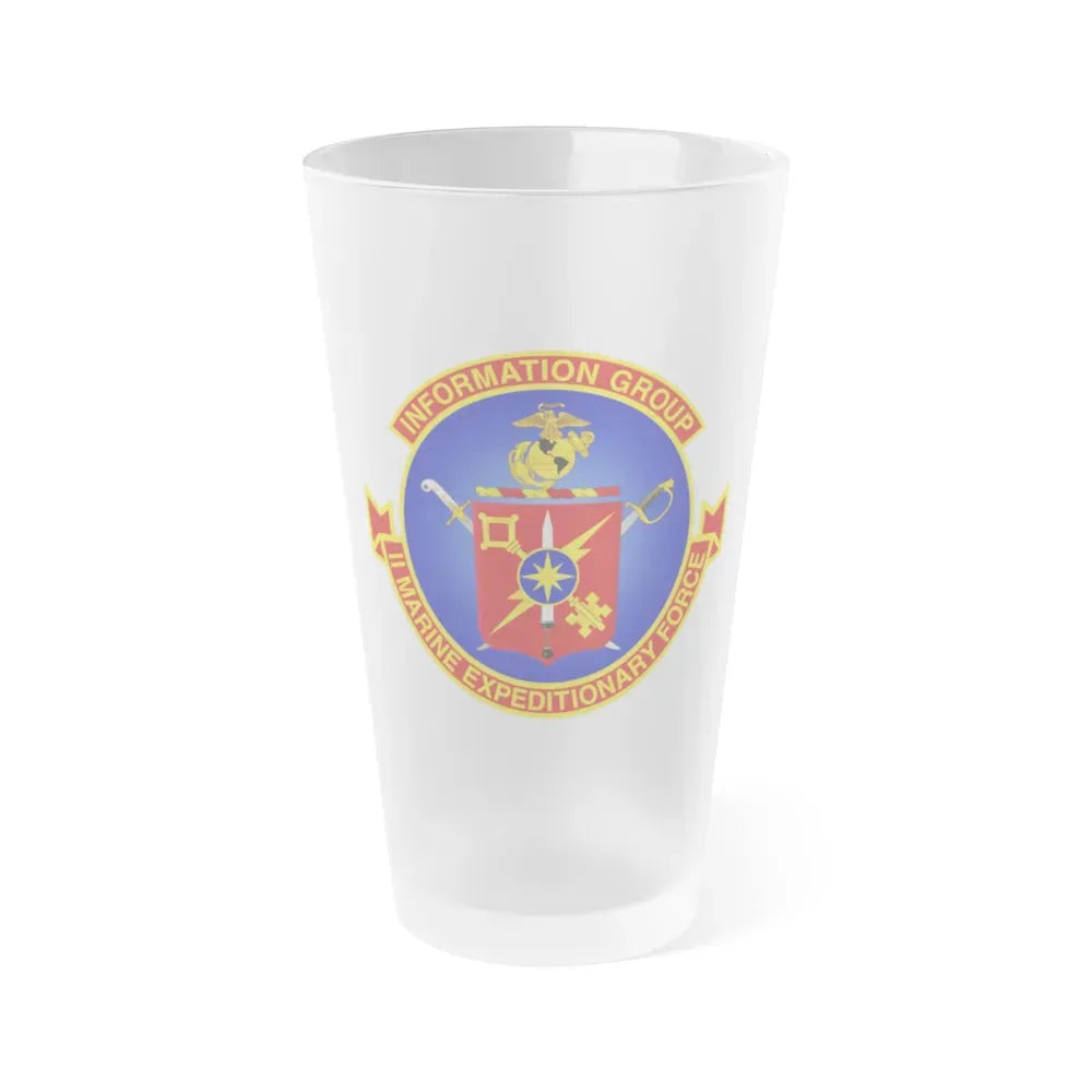 II Marine Expeditionary Force MEF Information Group (USMC) Frosted Pint Glass 16oz Default Title - Go Mug Yourself