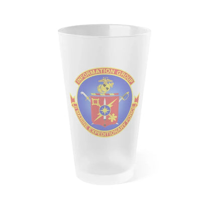 II Marine Expeditionary Force MEF Information Group (USMC) Frosted Pint Glass 16oz Default Title - Go Mug Yourself