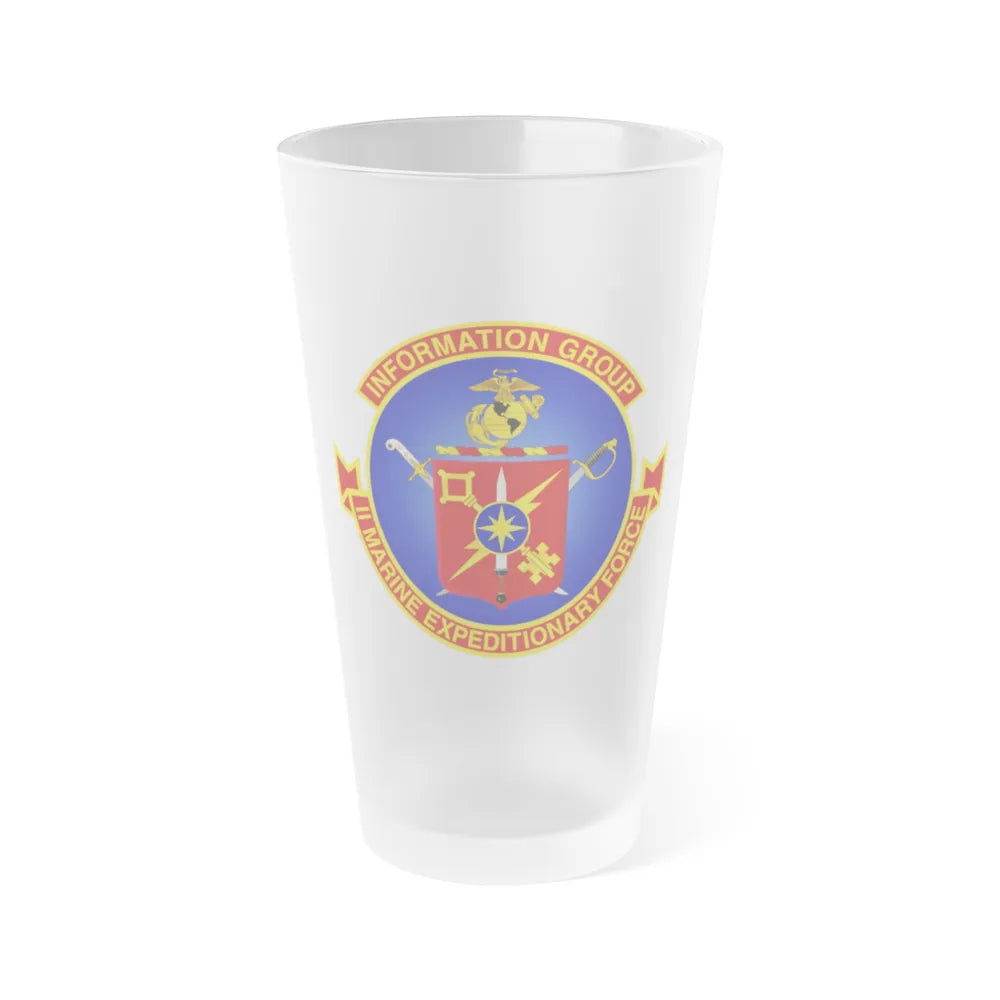 II Marine Expeditionary Force MEF Information Group (USMC) Frosted Pint Glass 16oz-Go Mug Yourself